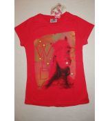 Dívčí tričko Artena s koněm červené