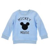 Chlapecká chlupatá mikina svetr Mickey baby světle modrá